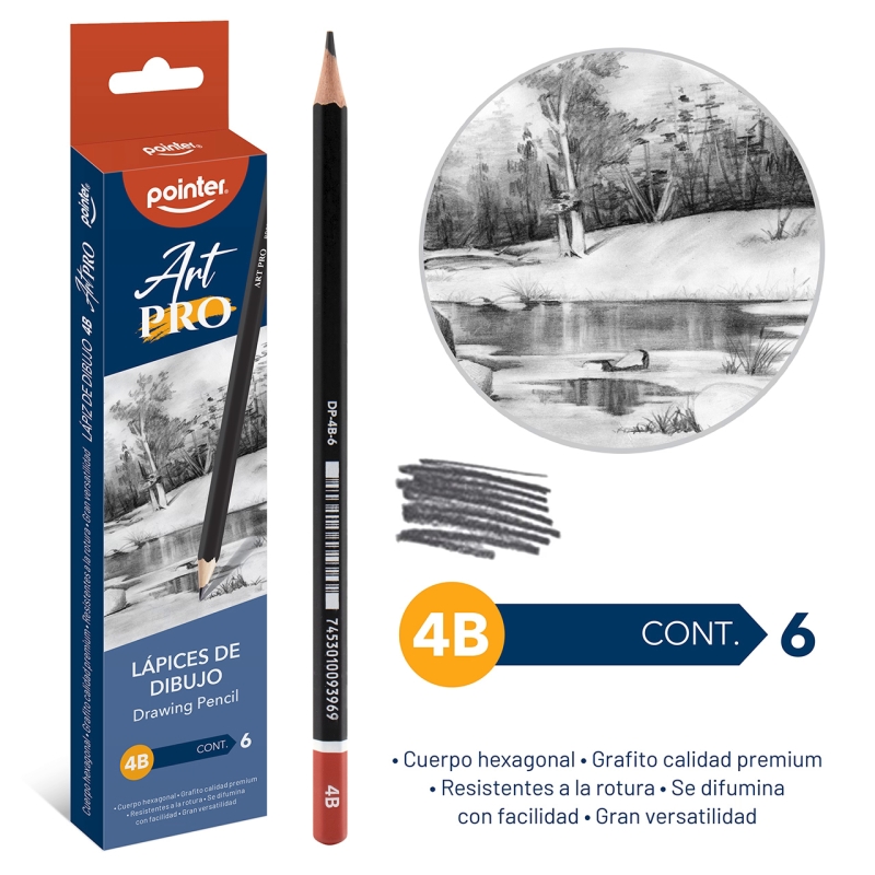 LAPICES DE DIBUJO ART PRO 4B UNIDAD