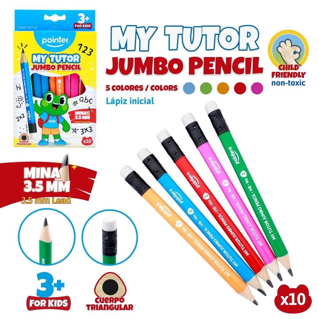 LAPIZ JUMBO INICIAL x 10 PZAS CAJA