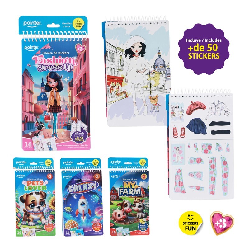LIBRETA DE ACTIVIDADES CON STICKERS - 16 HOJAS