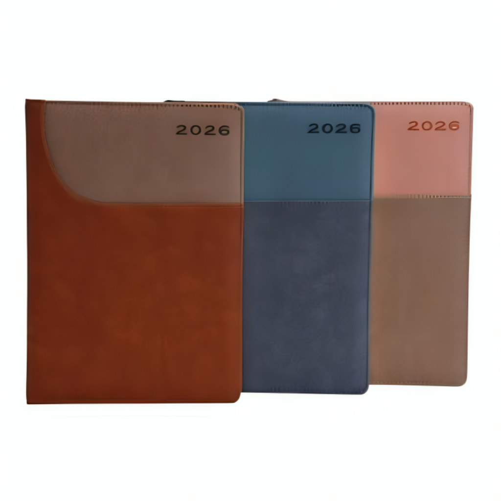 AGENDA 2026 B5 BORDE DORADO PAPEL AMARILLO 196 PAG 18x24.1