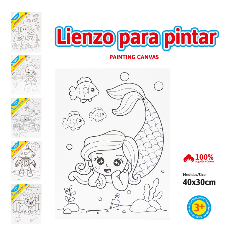 LIENZO BLANCO CON DISEÑO - 40x30CM