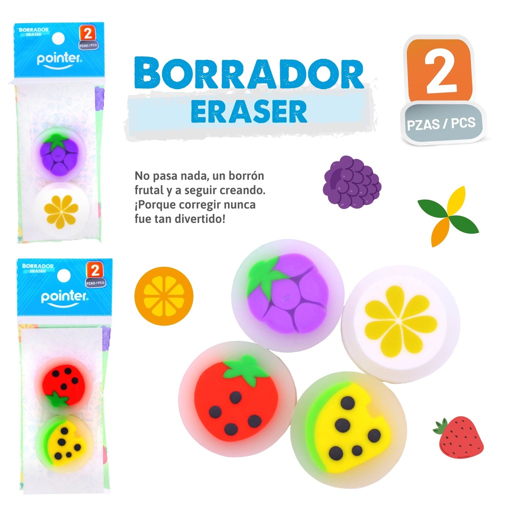 BORRADORES DE FRUTAS x2PZAS