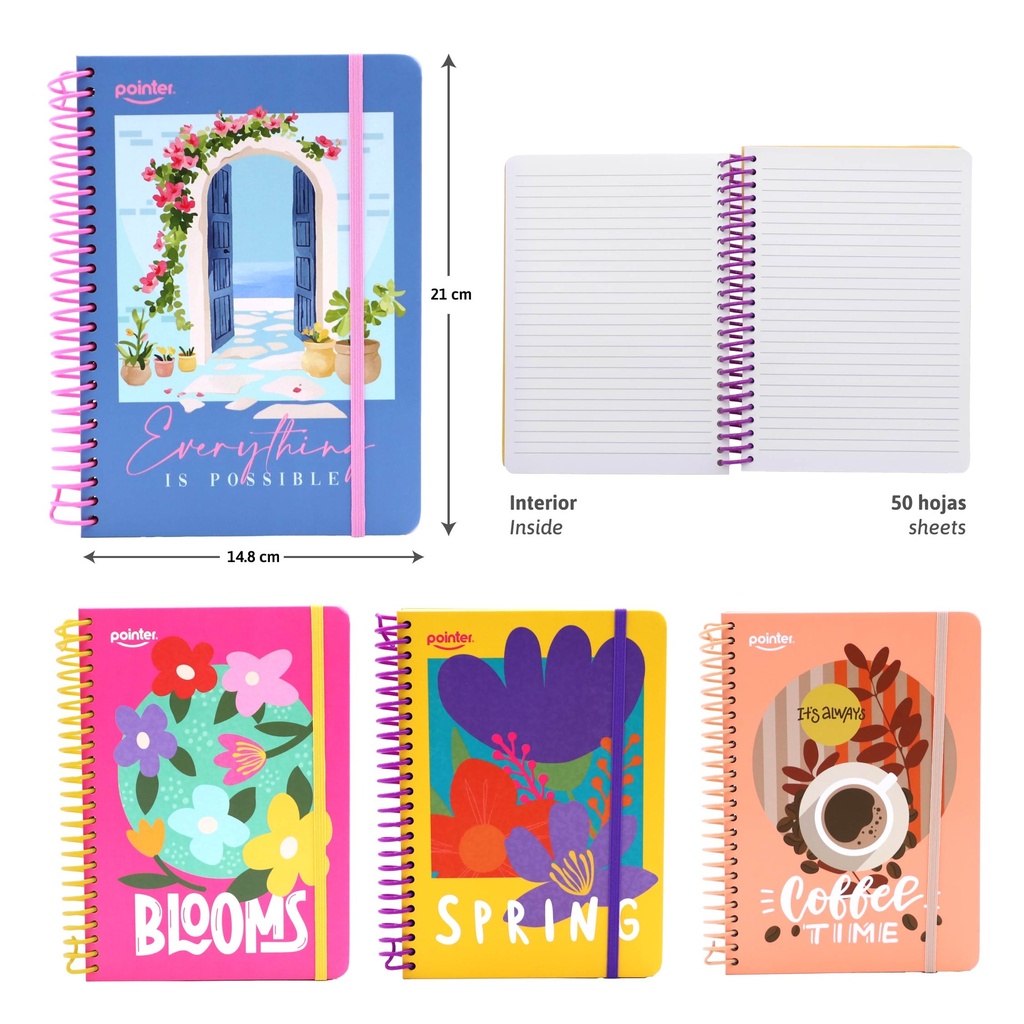 CUADERNO DE APUNTES 14.8 X 21 cm 100 HOJAS