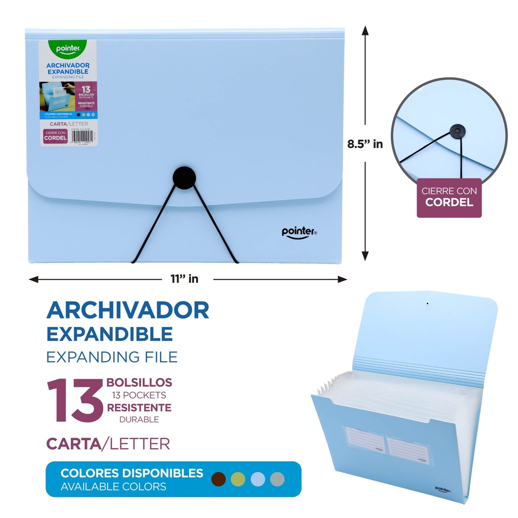 ARCHIVADOR EXPANDIBLE A4 13 BOLSILLOS