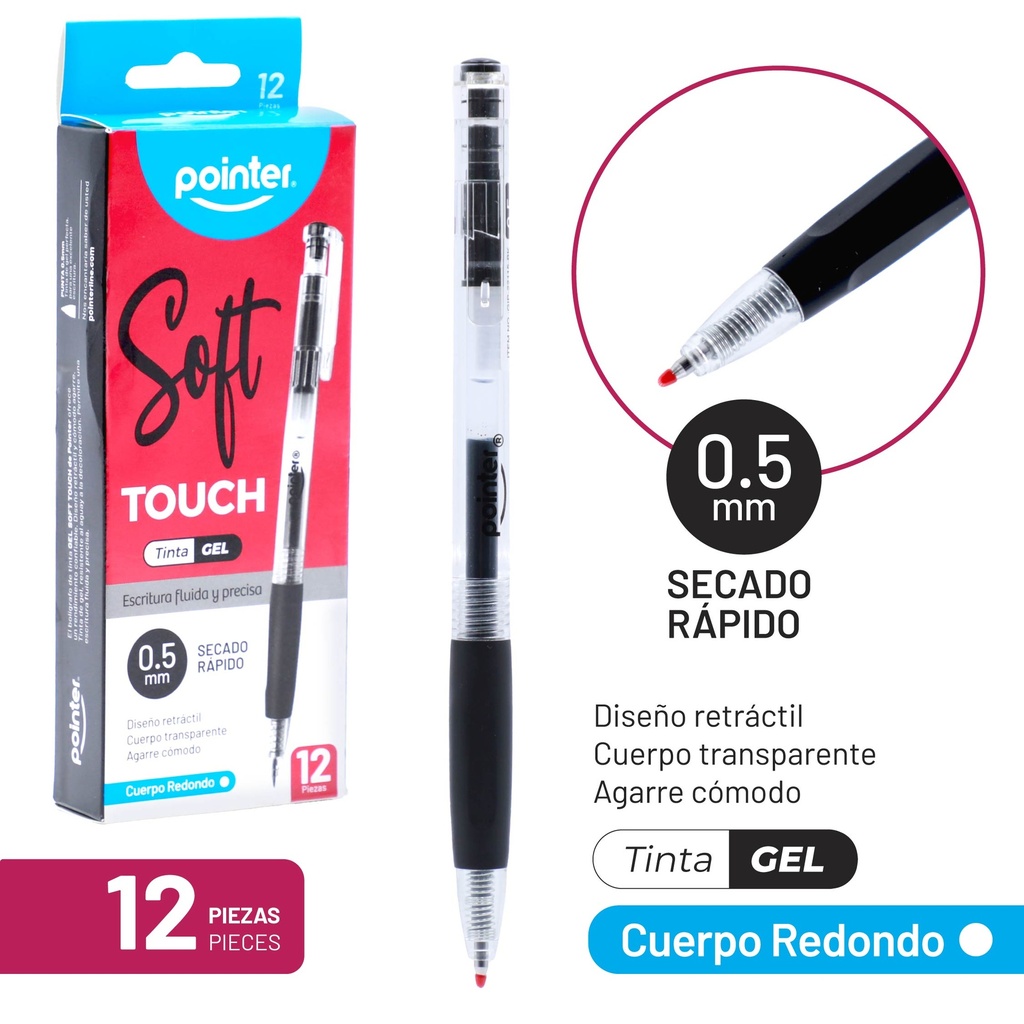 BOLIGRAFO TINTA GEL 0.5 mm x 12 PZAS.
