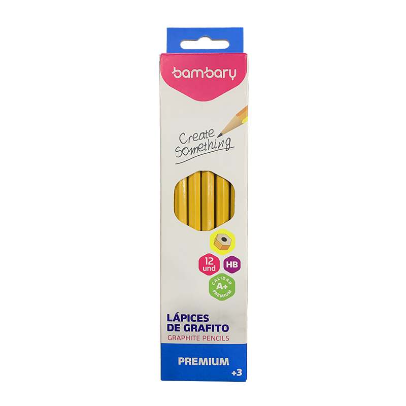 LAPICES DE GRAFITO HEXAGONALES x12UND