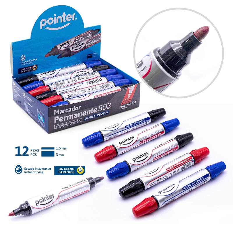 MARCADOR PERMANENTE DOBLE PUNTA DUO COLOR