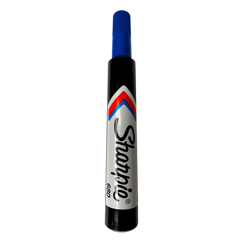 MARCADOR PERMANENTE PUNTA BISELADA 680 AZUL