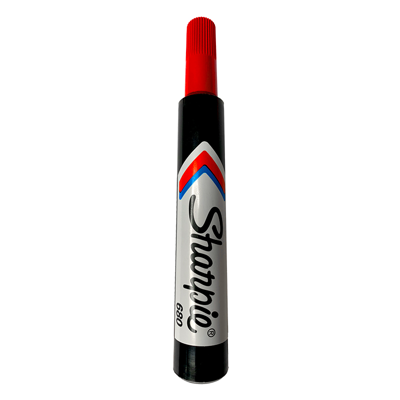 MARCADOR PERMANENTE PUNTA BISELADA 680 ROJO