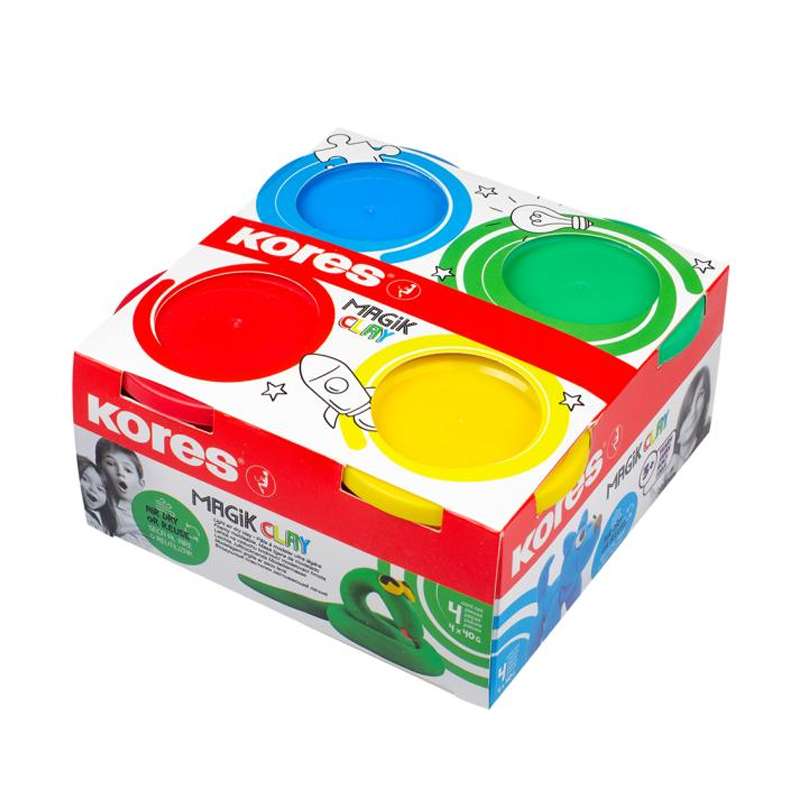 MASA P/MODELAR MAGIC CLAY - 40GRx4COLORES + 5GRX2COLORES (BLANCO Y NEGRO)