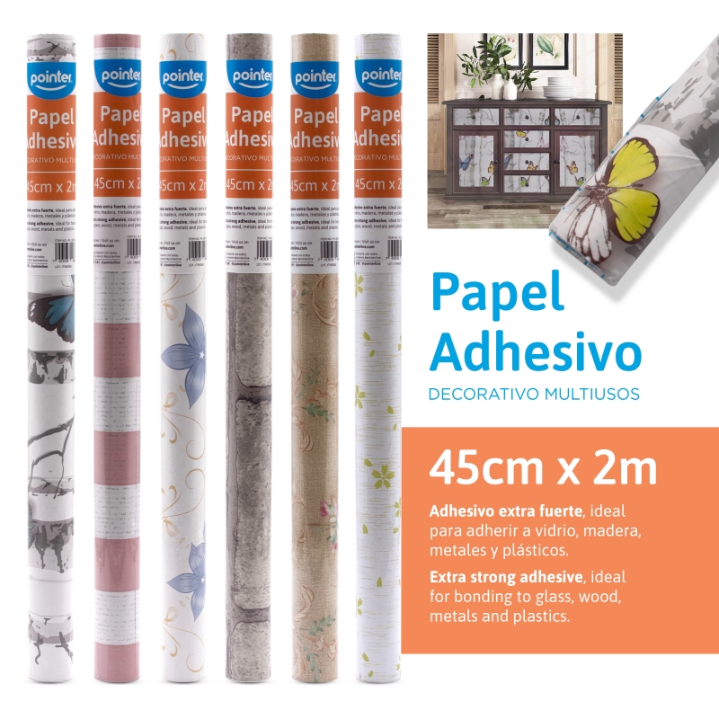 PAPEL CONTAC ESTAMPADO DECORATIVO - 45Cm x 2Mts