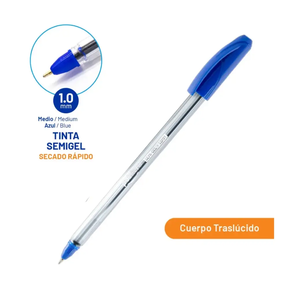 BOLIGRAFO AZUL SEMIGEL ULTRA SUAVE 1.0MM UNIDAD