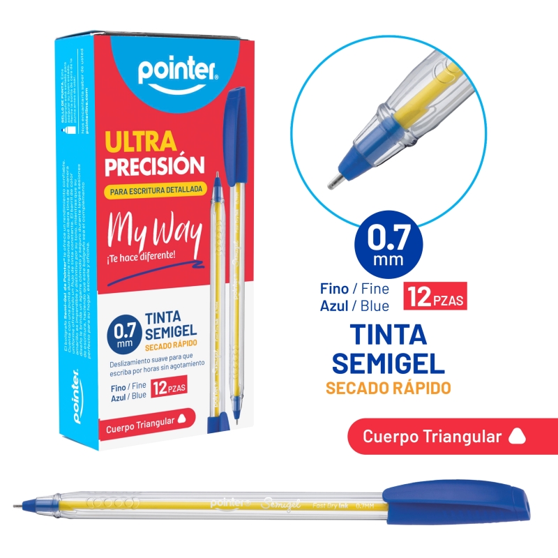 BOLIGRAFO SEMIGEL AZUL ULTRA PRECISION - MY WAY 0.7MM UNIDAD