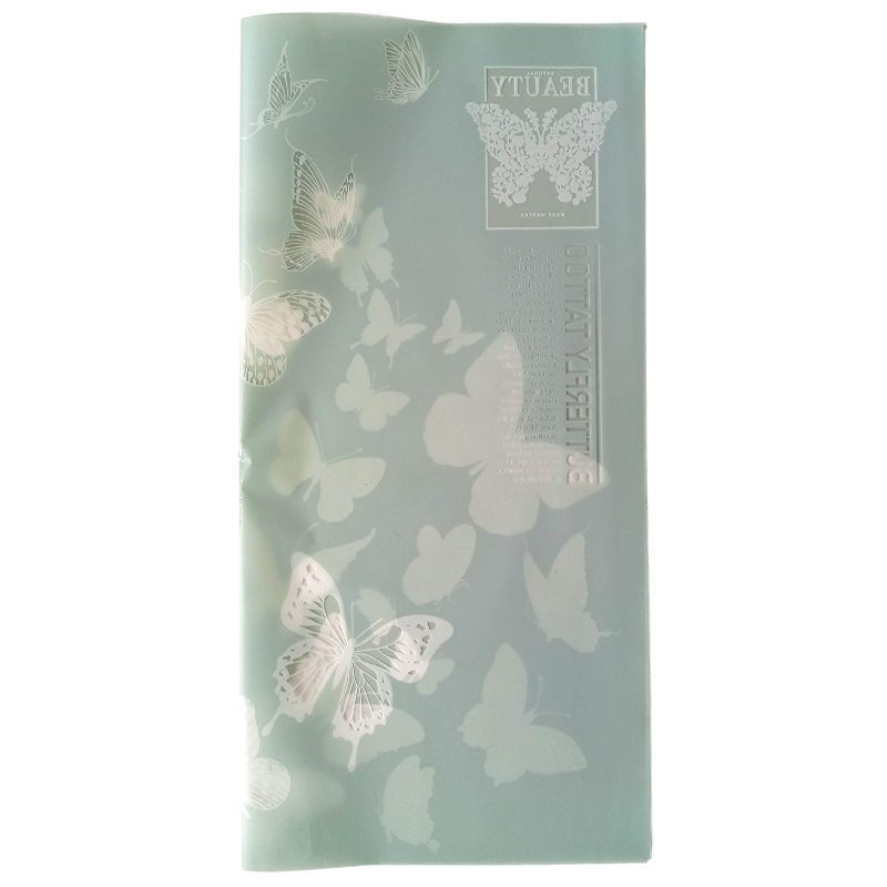 PAPEL COREANO HANSU TRASLUCIDO MARIPOSAS - CELESTE 57x57CM