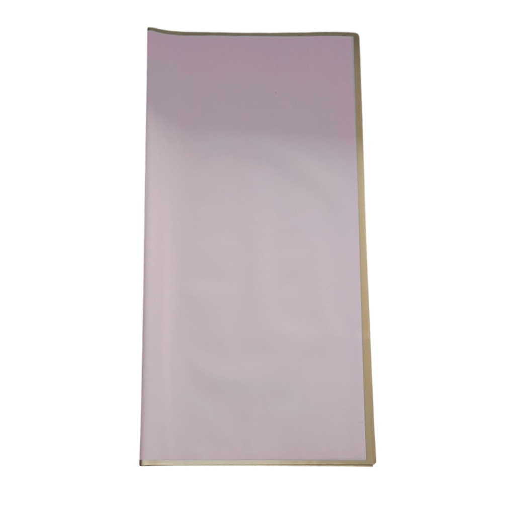 PAPEL COREANO HANSU TRASLUCIDO BORDE DORADO - ROSADO 57x57CM