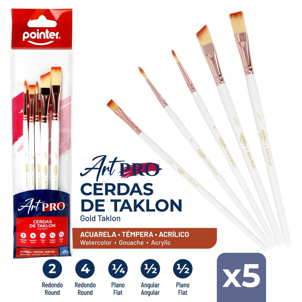 SET DE PINCELES ART PRO x5PZAS