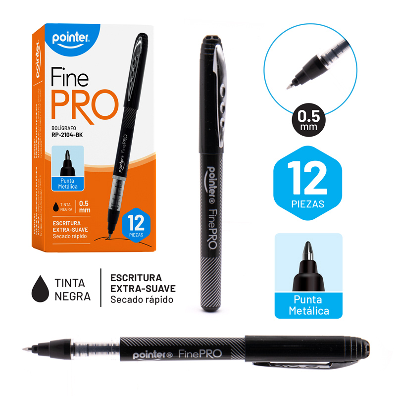 BOLIGRAFO DE GEL NEGRO - FINE PRO 0.5MM UNIDAD