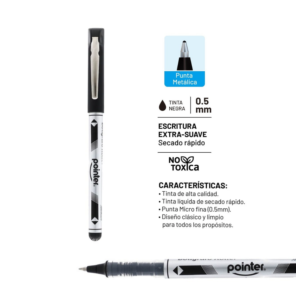 BOLIGRAFO TINTA GEL NEGRO - ROLLER FINE PRO 0.5MM UNIDAD