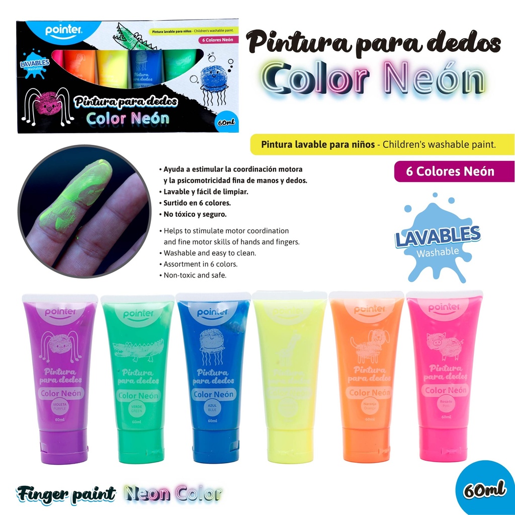 PINTADEDOS 60ML - COLORES NEON