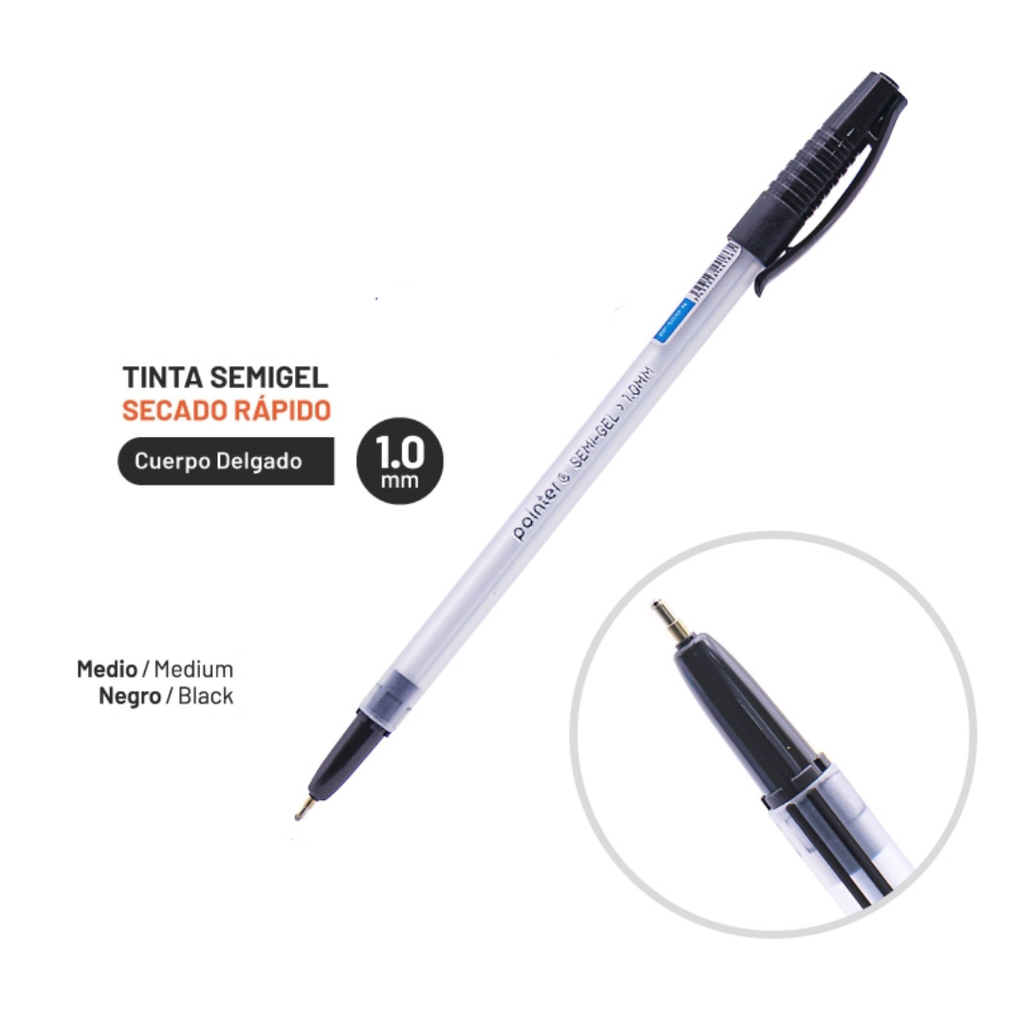 BOLIGRAFO SEMIGEL ULTRA SUAVE NEGRO 1.0 MM UNIDAD