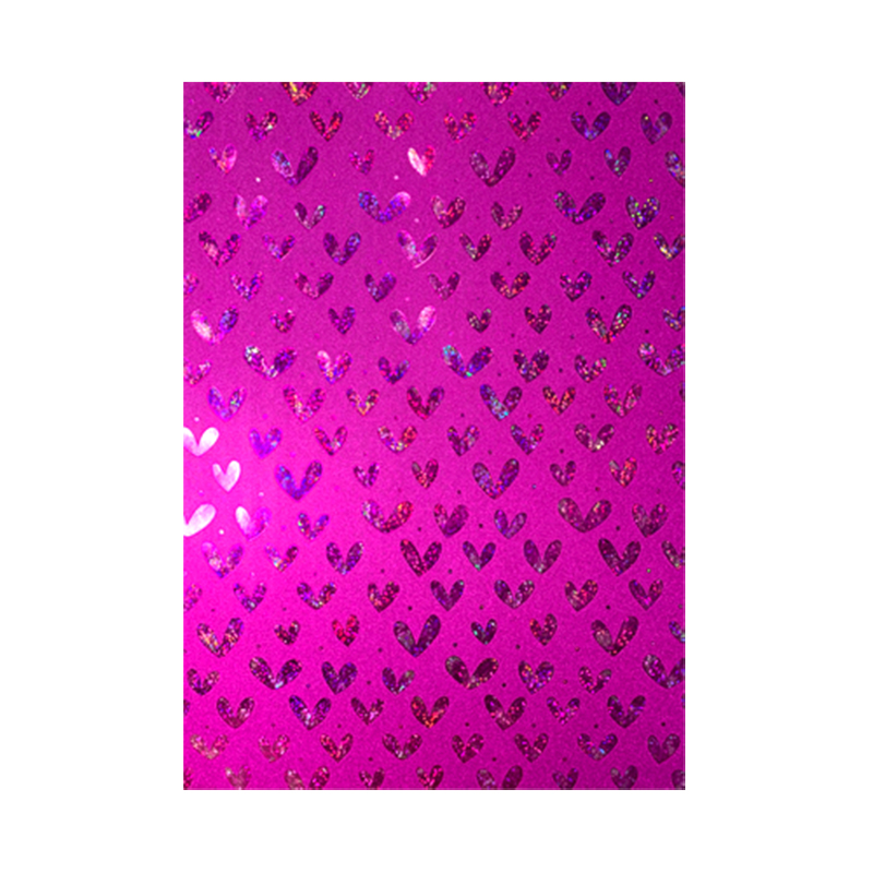 CARTULINA ESCARCHADA MICRO-FANTASÍA FUCSIA CORAZONES 350GR 50x70CM