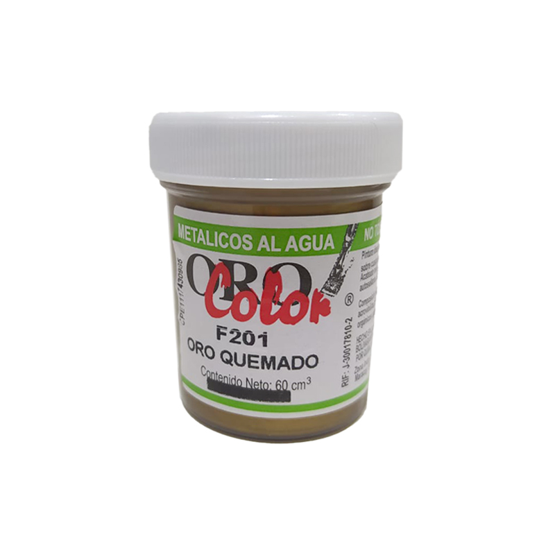 PINTURA METALICOS AL AGUA ORO QUEMADO 60ML