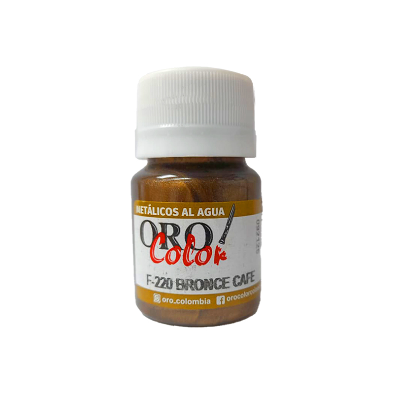 PINTURA METALICO AL AGUA PREMIUM BRONCE CAFE 30ML