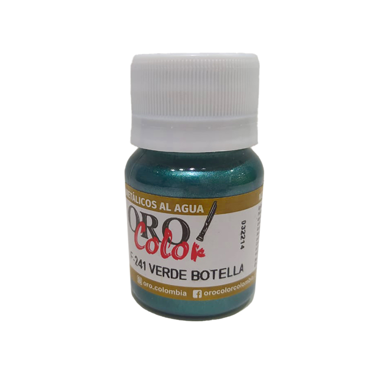 PINTURA METALICOS AL AGUA VERDE BOTELLA 30ML