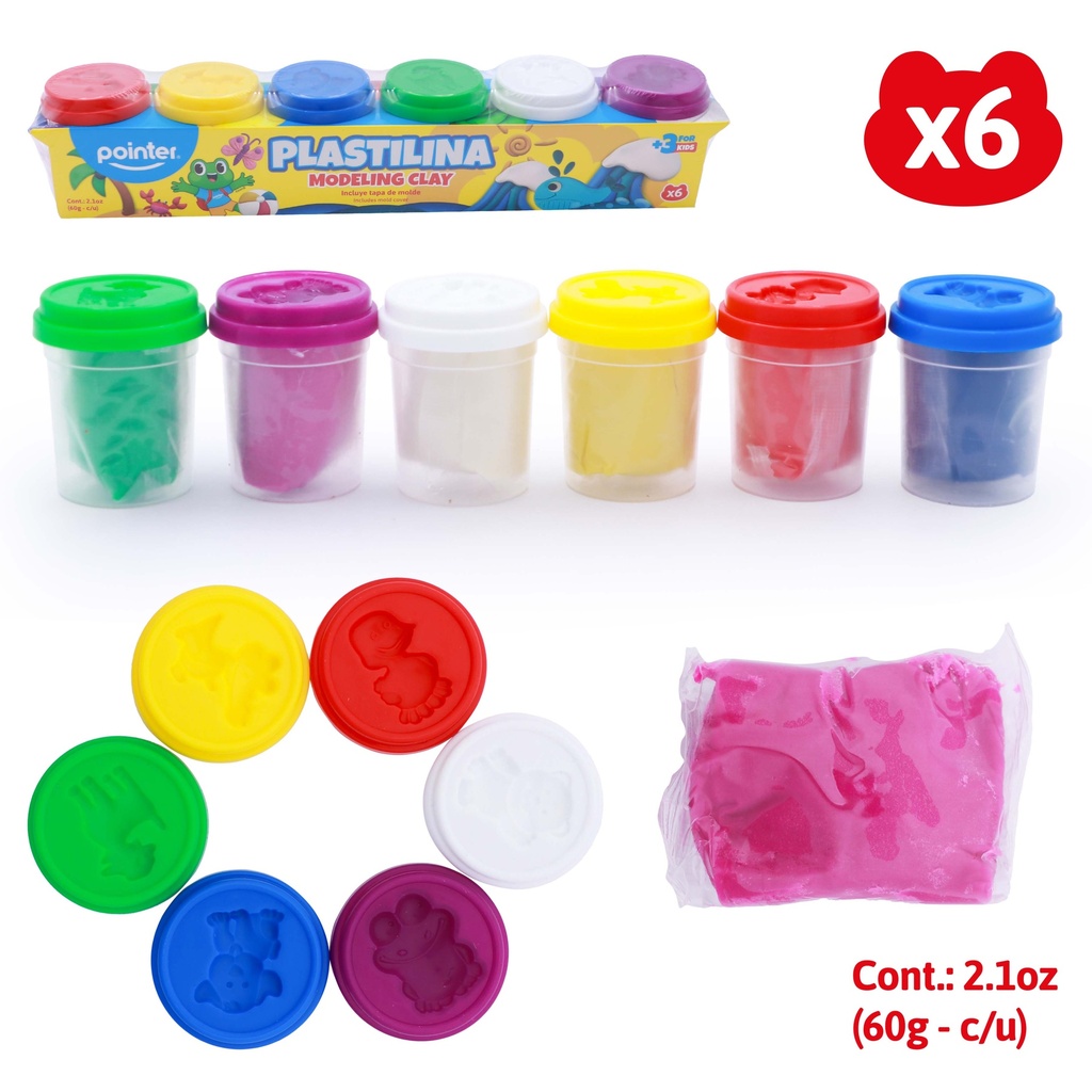 PLASTILINA PARA MOLDEAR - COLORES BRILLANTES UNIDAD
