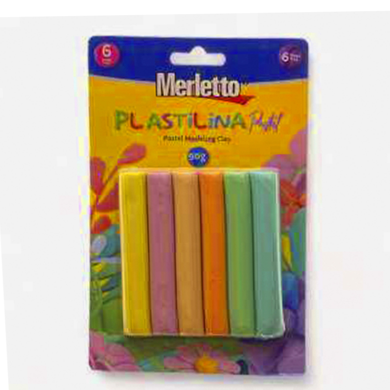 PLASTILINA PASTEL - 90g x6 COLORES
