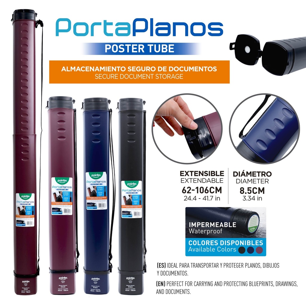 PORTAPLANOS EXPANDIBLE 63CM-106.5CM (8.7CM DIAMETRO)