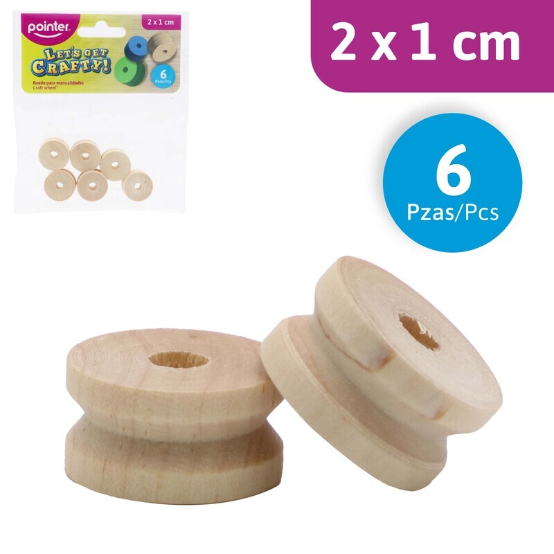 RUEDAS PARA MANUALIDADES - 2 x 1CM x6PZAS