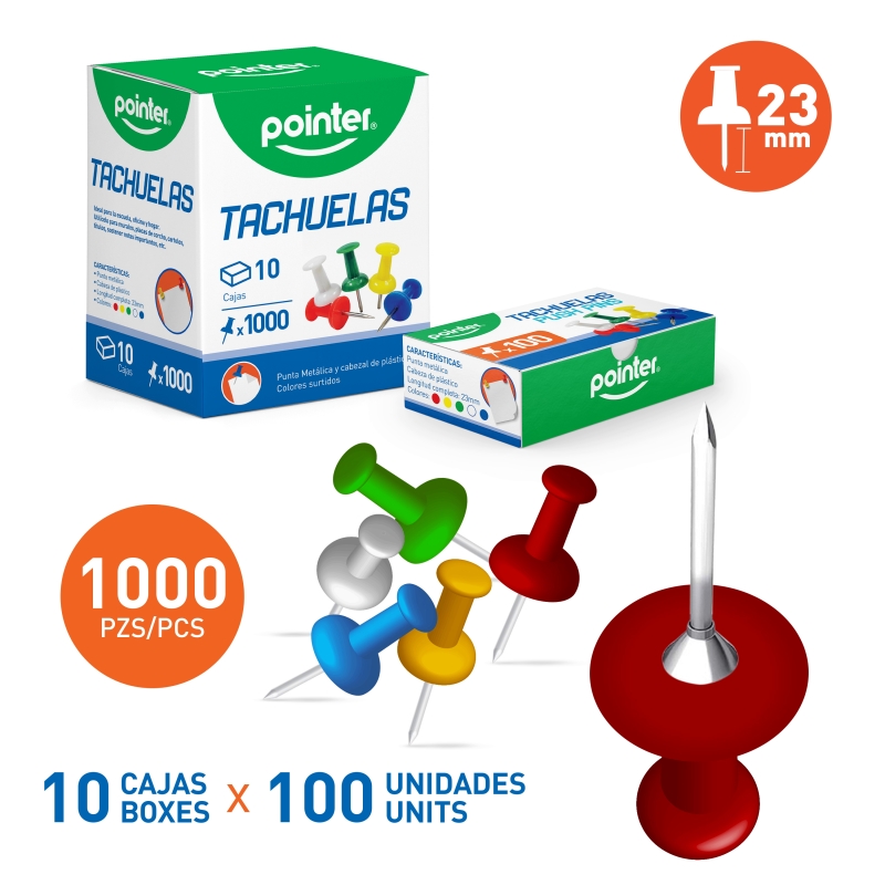 TACHUELAS DE COLORES x60PZAS