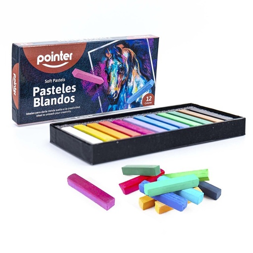 [SO-12C-8] TIZA PASTELES BLANDOS x12 COLORES