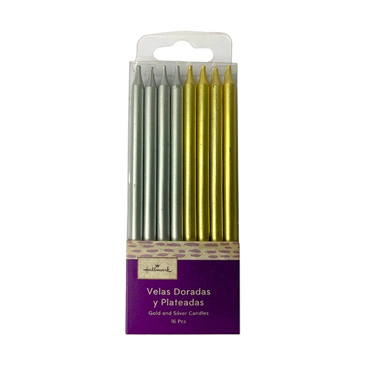 [HM-SLGD-VL16] VELAS DORADAS Y PLATEADAS