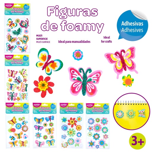 [ANC-1603] FIGURA DE FOAMY ADHESIVAS (FLORES Y MARIPOSAS)