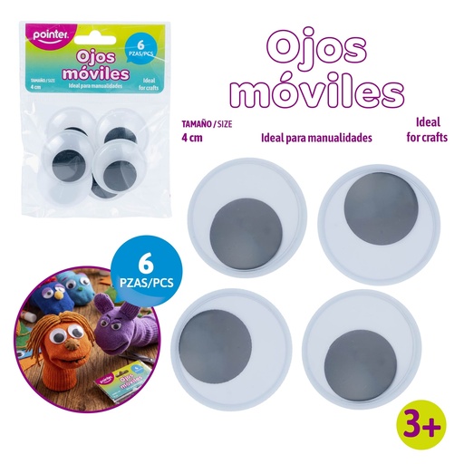 [MAS804] OJOS MOVILES GRANDES 4CM