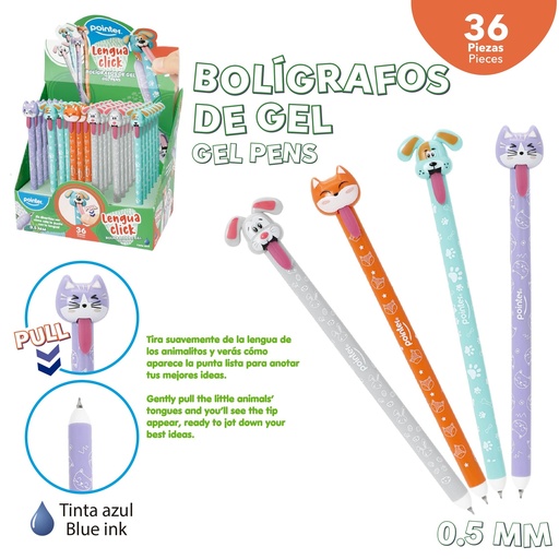 [GIP-25143] BOLIGRAFO BORRABLE ANIMALITOS LENGUA CLICK  UNIDAD