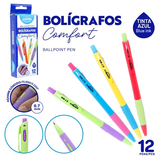 [BP-25207-BU] BOLIGRAFO RETRACTIL 0.7MM AZUL UNIDAD