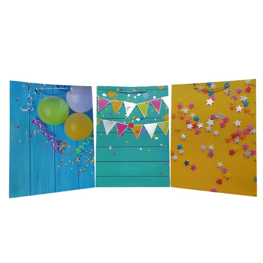 [786-8891405] BOLSA DE REGALO GRANDE CON GLOBOS/BANDERINES