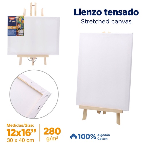 [E-534] LIENZO BLANCO CON CABALLETE 30x40CM