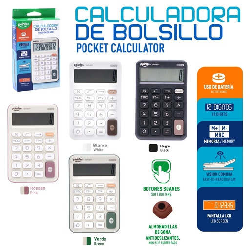 [CLP-2577] CALCULADORA DE BOLSILLO 12 DIGITOS
