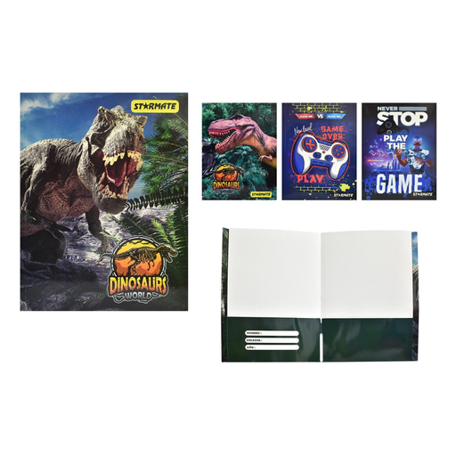 [STR-7041] CARPETA  - 22.86X30.48"- DISEÑO JUEGO , DINOSAURIO