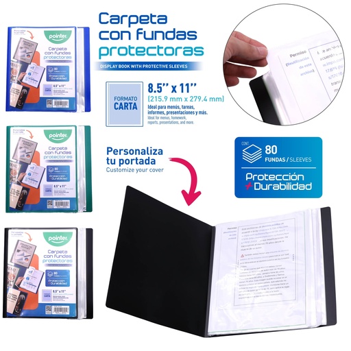 [FL2-2575] CARPETA CATALOGO PERSONALIZABLE 80 FUNDAS