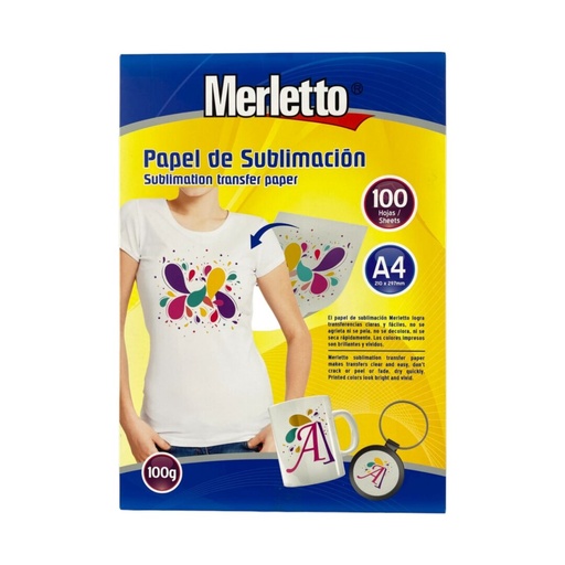[780-5023519] PAPEL DE SUBLIMACION 100G - A4 x100 HOJAS