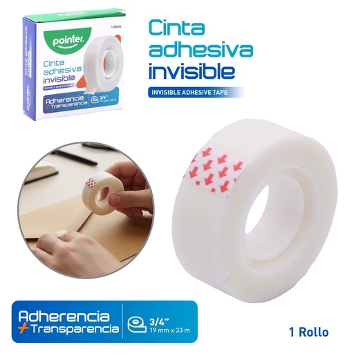[INVTP-1933] CINTA ADHESIVA INVISIBLE - 1,9Cm x 33Mts