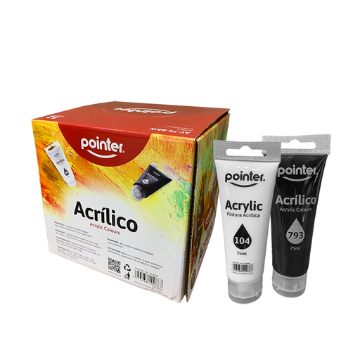 [AC-75-B&W] ACRILICOS X UNIDAD BLANCO Y NEGRO