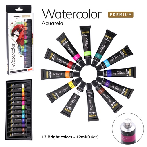[WCP-2298] SET DE ACUARELAS PREMIUM 12ML x12 COLORES