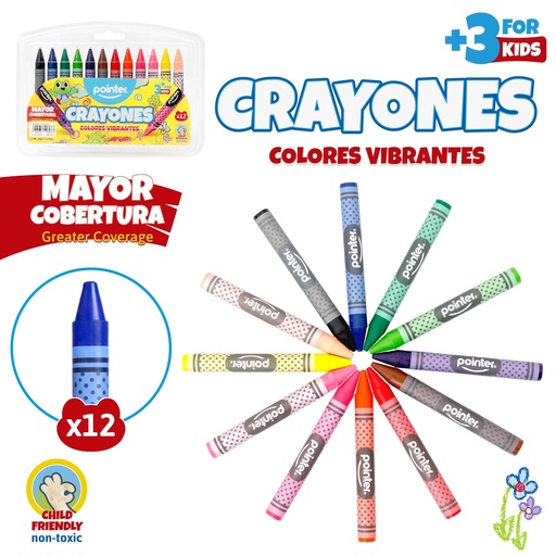 [CY-220312] CRAYONES DELGADOS x12 COLORES