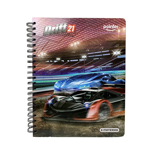 [YL-6-CR3-210] LIBRETA ESPIRAL 6 MATERIAS - CARRO 210 PAGS